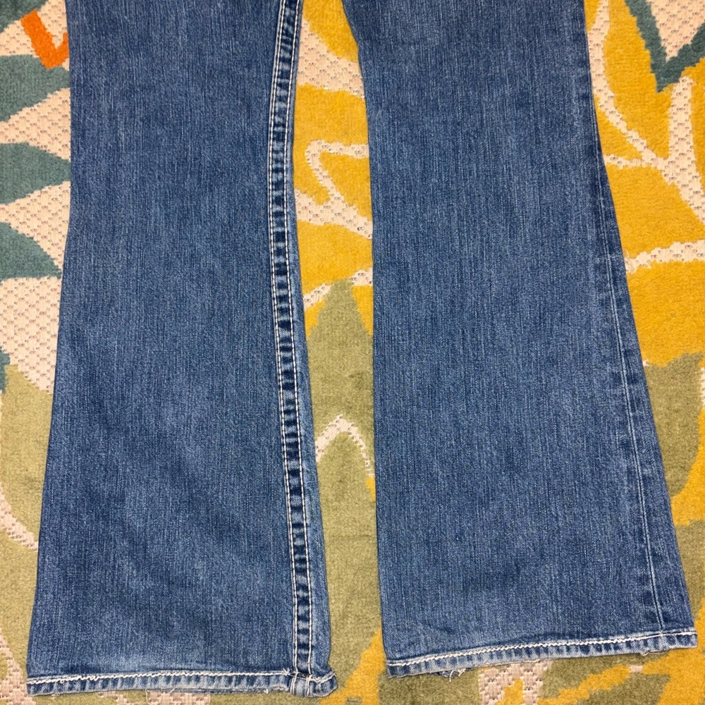 True Religion Jeans Size 29 Made in USA Classic Flare Distressed Hem - Picture 8 of 12